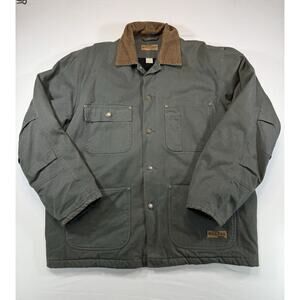 Brazos Canvas Work Jacket XL Brown Corduroy Collar Insulated Barn Coat